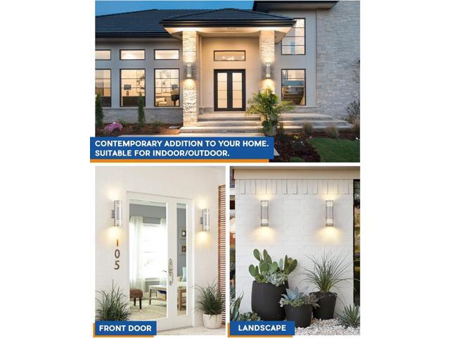 TENGXIN Outdoor Wall Lights,Exterior Wall Light Fixture with Stainless Steel Cylinder,Waterproof.