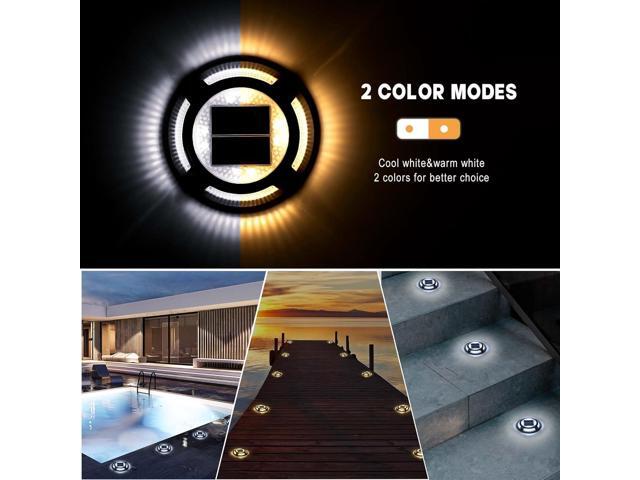 Solar Driveway Lights Deck Dock Lights Solar Powered 2-Color Mode Waterproof Outdoor Step Light Road Markers for Driveway Step Sidewalk Stair...