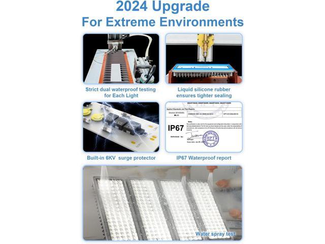 Kekeou 44000LM Stadium Lights Outdoor LED Flood Light 2700 Watt Equivalent Field Lighting 6500K IP67 Waterproof Adjustable Lighting Angle 400W LED...
