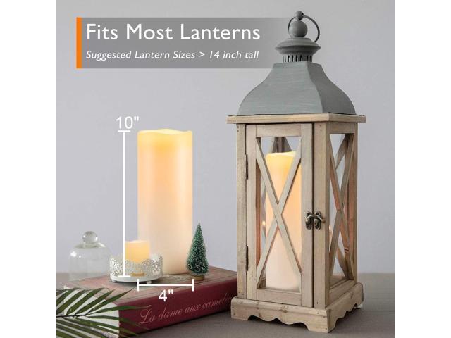 Homemory 10' x 4' Large Waterproof Outdoor Flameless Candles with Remote Control and Timer, Battery Operated Flickering LED Pillar Candles for...