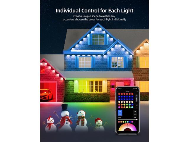 Permanent Outdoor Lights 100ft with 72 LEDs, DIY Scene Modes, Smart RGBW String Lights Waterproof, App/Remote Control for Christmas, Holidays,...