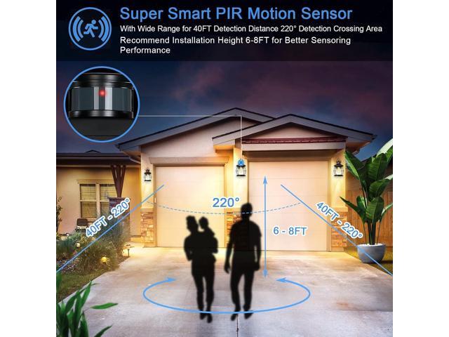 Motion Sensor Outdoor Wall Lights, Advanced Dusk to Dawn Exterior Fixtures Wall Sconce, Porch Light Wall Mount for Outside...
