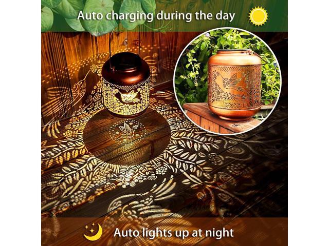 Hummingbird Solar Lanterns Outdoor Waterproof Hanging Solar Lights Hummingbird Gifts for Women Men Metal Bird Decorative LED Lanterns for Yard,...