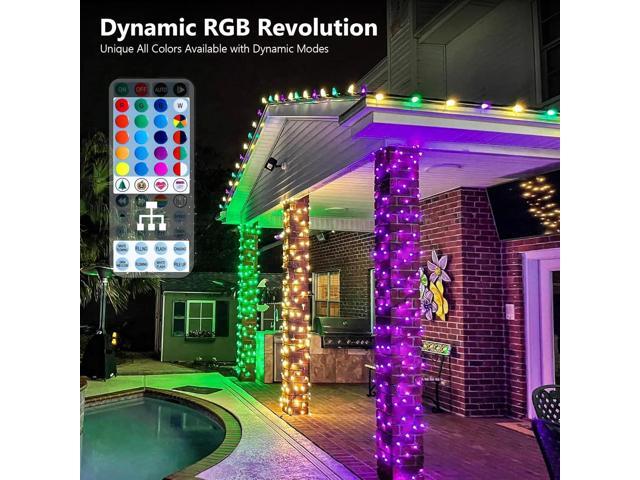 Brizled Christmas String Lights, 33ft 100 LED Color Changing Christmas Lights with Remote, RGB Christmas Tree Light Dimmable Music Plugin Mini Xmas...