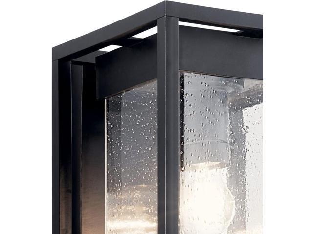 Kichler Lighting Mercer 20 inch 1 Light Outdoor Wall Light with Clear Seeded Glass in Black Finish, Large