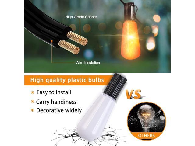 Flickering Flame String Lights - 22Ft 20LED for Outside, Plug-in Garden Decor - Halloween Christmas Indoor Outdoor, Connectable Backyard Decorative...