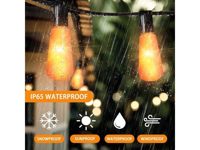 Flickering Flame String Lights - 22Ft 20LED for Outside, Plug-in Garden Decor - Halloween Christmas Indoor Outdoor, Connectable Backyard Decorative...