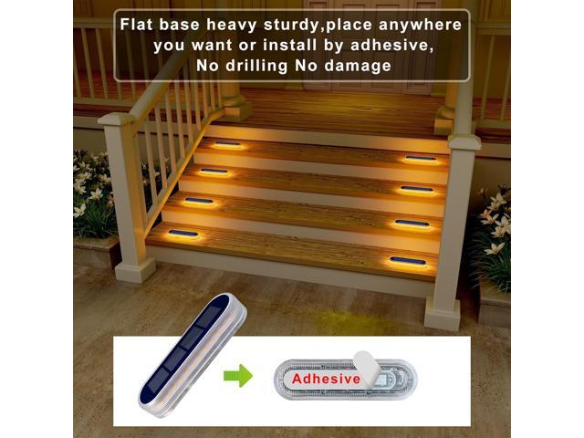 Solar Step Lights Outdoor Waterproof LED Deck, Fence, Stairs, Dock, Patio, Post, Railing, Garden, Backyard, Front Door, Pathway, Driveway, Porch (4...