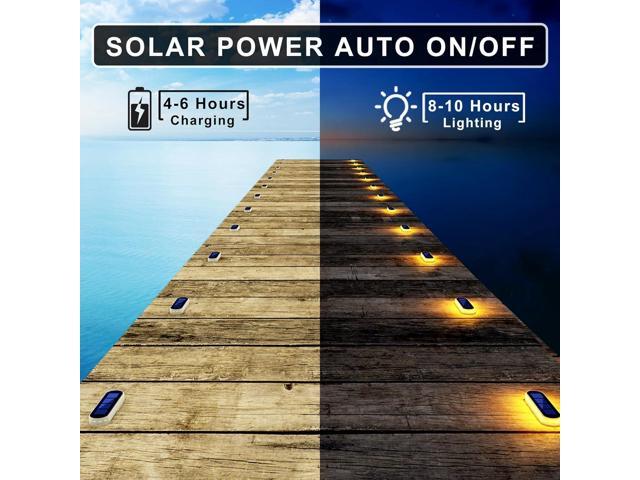 Solar Step Lights Outdoor Waterproof LED Deck, Fence, Stairs, Dock, Patio, Post, Railing, Garden, Backyard, Front Door, Pathway, Driveway, Porch (4...