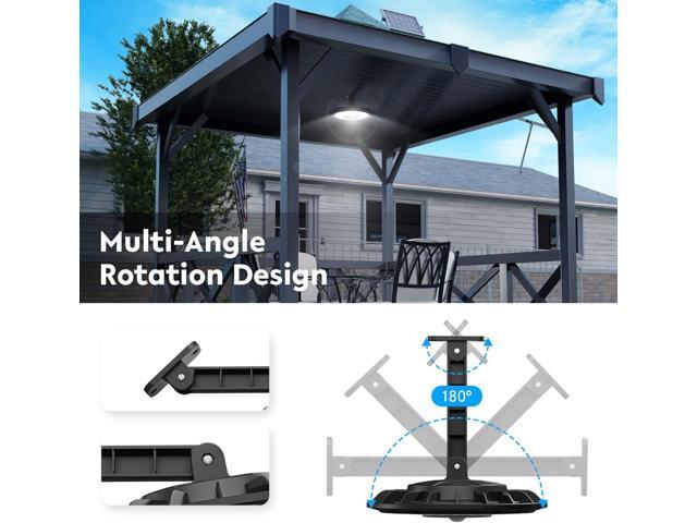 Solar Light Indoor Outdoor, 3000LM Solar Shed Light Rotation Design, Waterproof 5 Modes (2 for All Day Lighting) Motion Sensor, Dimmable Remote for...