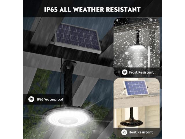 Solar Light Indoor Outdoor, 3000LM Solar Shed Light Rotation Design, Waterproof 5 Modes (2 for All Day Lighting) Motion Sensor, Dimmable Remote for...