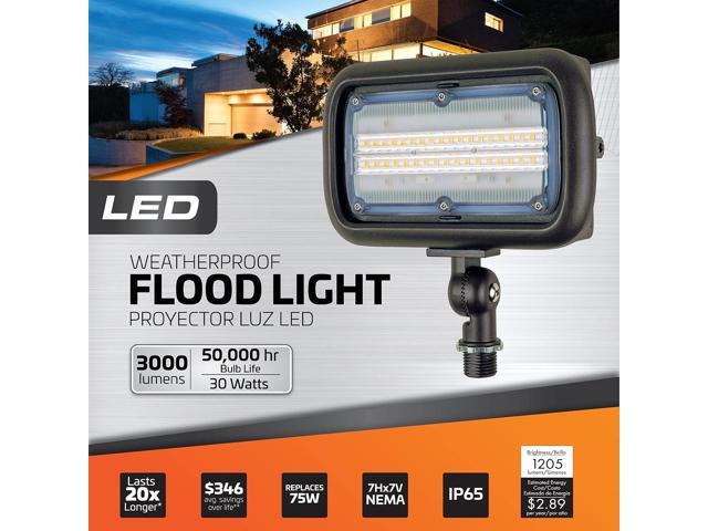 Newhouse Lighting WW30BRZ 30-Watt Outdoor LED Wall Wash Flood Light, Weatherproof, Bronze