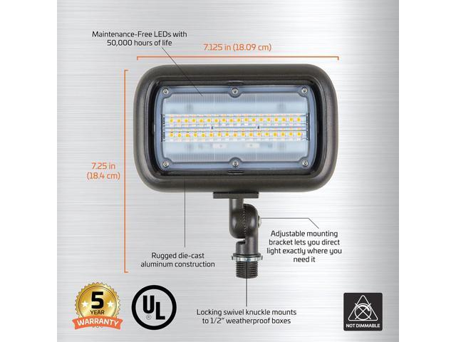 Newhouse Lighting WW30BRZ 30-Watt Outdoor LED Wall Wash Flood Light, Weatherproof, Bronze