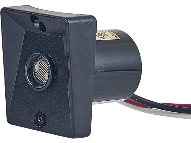 Replacement Dusk to Dawn Sensor for Outdoor Pole Lights - Automatic On/Off Light Sensor for Outdoor Lighting Steel Light Sensor, Black, Design...