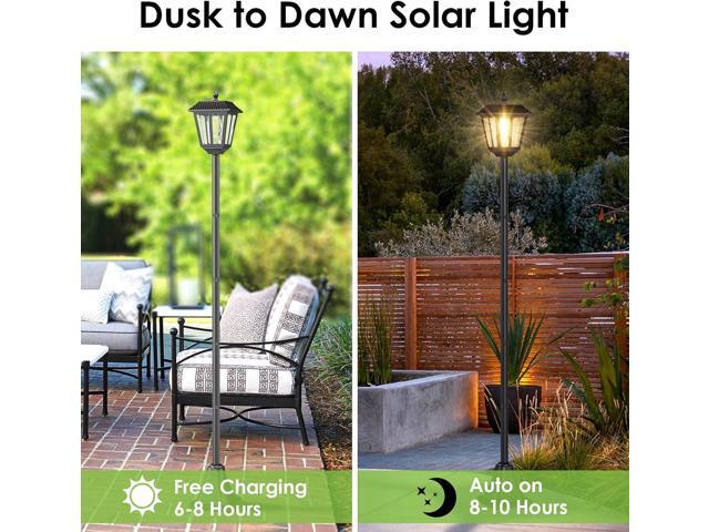 68' Solar Lamp Post Lights 2Pack, Outdoor Post Lights Waterproof, Pole Lights Outdoor, Decorative Lamp for Garden, Patio, Lawn, Pathway, Driveway,...