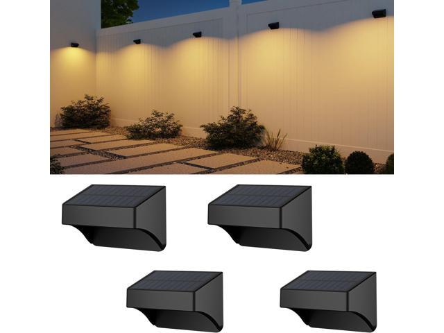 Solar Fence Lights Outdoor,Fence Solar Lights Outdoor Waterproof Led IP65 with10 Fixed Colors RGB Color Changing for Wall Backyard Step Railing...