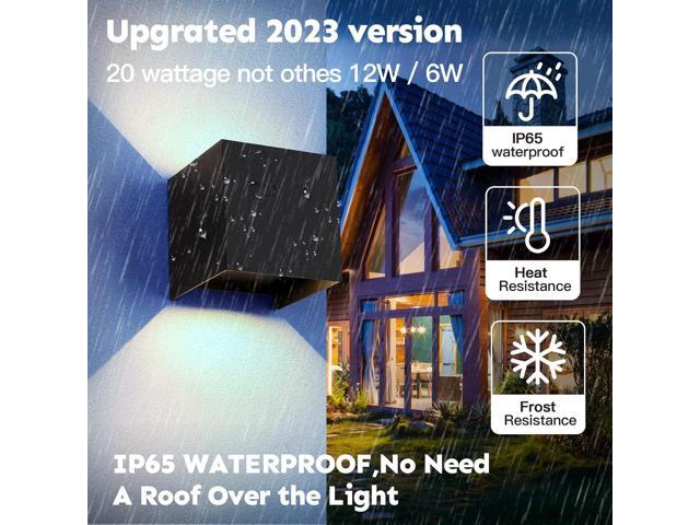 Outdoor Wall Lights 2PCS 3000k Wall Light Outdoor Porch Light Modern Wall Sconce up Down Light Outdoor Wall Light fixtures 20W LED Wall Pack Light
