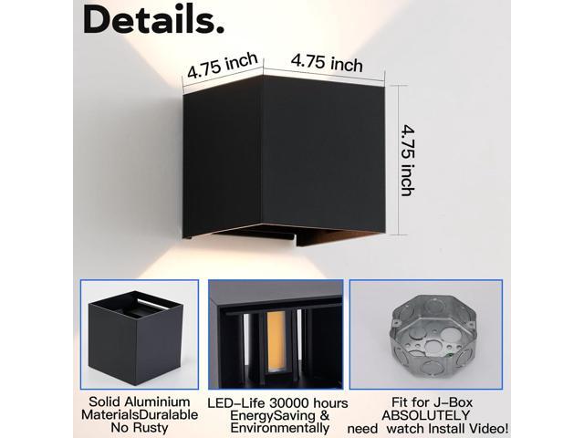 Outdoor Wall Lights 2PCS 3000k Wall Light Outdoor Porch Light Modern Wall Sconce up Down Light Outdoor Wall Light fixtures 20W LED Wall Pack Light