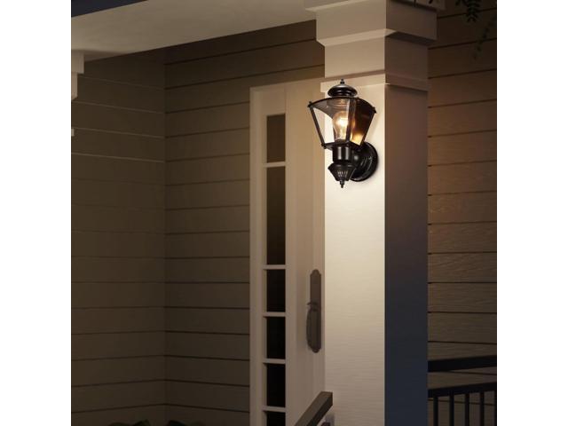 Heath HZ-4150-BK Zenith Motion-Activated Four-Sided Coach Light, Black Brass