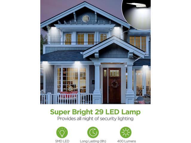 InnoGear Solar Gutter Lights Outdoor Waterproof, 29 LED Motion Sensor Lighting with 4 Modes, Mounting Pole for Security Wall Fence Yard Barn Porch...