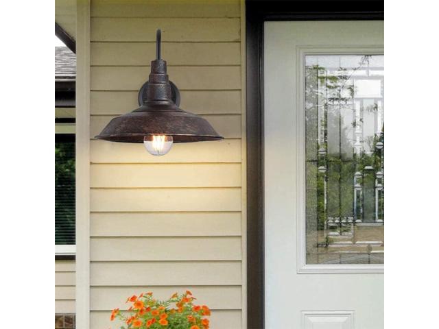 2-Pack Outdoor Gooseneck Barn Light 10' Retro Exterior Wall Light Iron Art Dome Farmhouse Wall Sconces Anti-Rust Waterproof Outdoor Light for House...