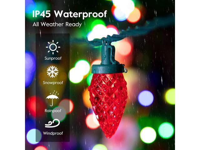 Brightown C9 LED Christmas Lights Outdoor, 66 ft 100 LED Strawberry String Lights, Waterproof Commercial Grade Extendable for Outside Roofline...