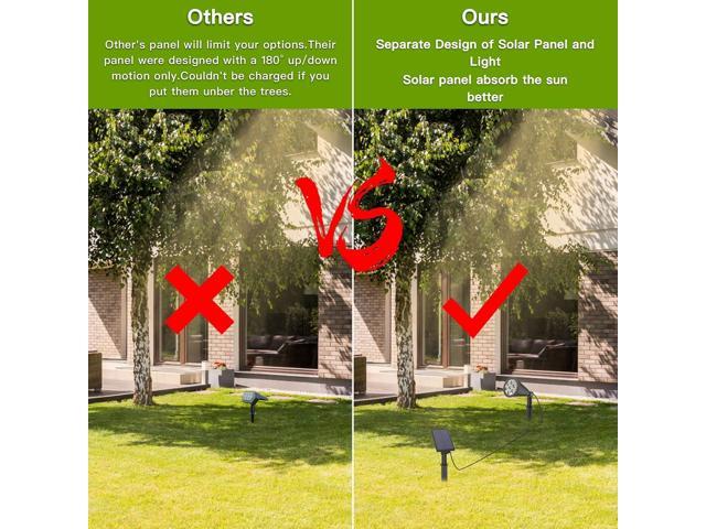 MEIHONG Solar Spot Light Outdoor, Waterproof Solar LED Landscape Lights Dusk to Dawn, 2-in-1 Solar Spotlight Solar Powered Accent Lights for Garden...