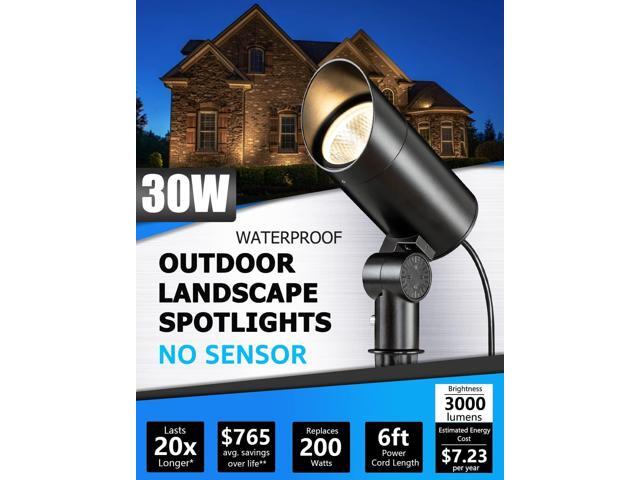 SUNVIE 30W Outdoor LED Spotlight 120V Waterproof Landscape Spotlights 3000LM Ultra Bright Spot Lights Outdoor 3000K Warm White Landscape Lights...
