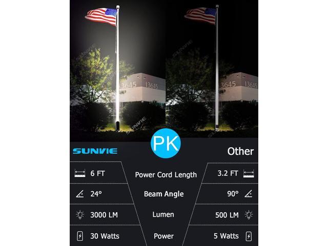 SUNVIE 30W Outdoor LED Spotlight 120V Waterproof Landscape Spotlights 3000LM Ultra Bright Spot Lights Outdoor 3000K Warm White Landscape Lights...