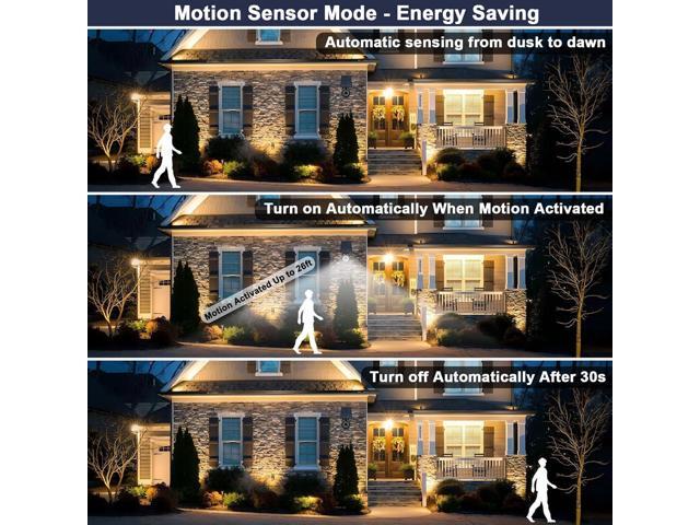 Solar Lights Outdoor Motion Sensor Flood Lights 2000LM IP67 Waterproof Security Spot Lights for Yard Garden Patio 2 Pack