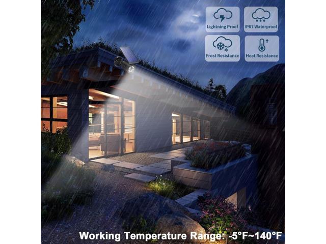 Solar Lights Outdoor Motion Sensor Flood Lights 2000LM IP67 Waterproof Security Spot Lights for Yard Garden Patio 2 Pack