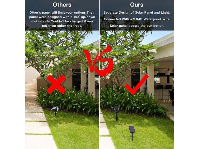 MEIHONG Solar Spot Lights for Outside, Waterproof Solar Spot Lights Dusk to Dawn, Solar Landscape Lights Solar Powered Lights for Garden Porch...