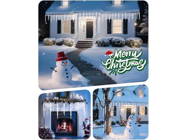Minetom Icicle Lights Outdoor with Clips, 20ft 100 LED 20 Tubes Twinkling Icicle String Lights, Connectable Waterproof Hanging Icicle Christmas...