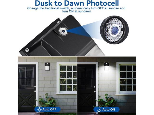 18W LED Wall Pack Light with Photocell Sensor, Dusk to Dawn Outdoor Lighting, 1980LM 5000K Daylight, IP65 Waterproof, 60-100W HID/HPS Equivalent-2...