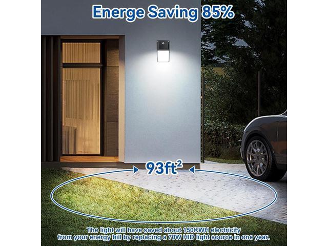 18W LED Wall Pack Light with Photocell Sensor, Dusk to Dawn Outdoor Lighting, 1980LM 5000K Daylight, IP65 Waterproof, 60-100W HID/HPS Equivalent-2...