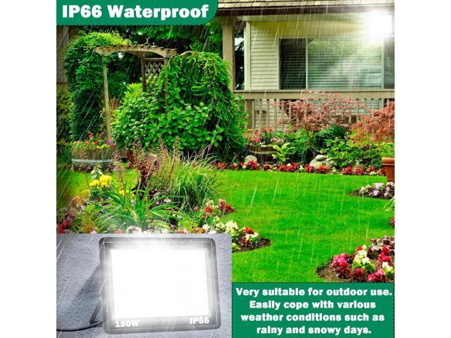 150W LED Flood Light,18000LM Floodlight with Plug,IP66 Waterproof Outdoor Lights, 5000K Daylight White Security Lights,Outdoor Floodlights for Yard...