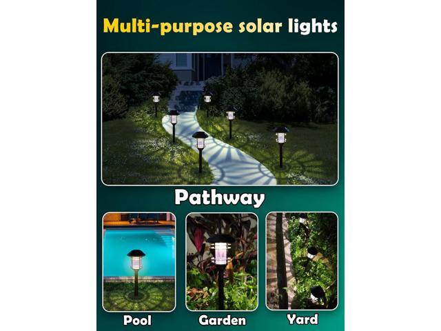 Solar Lights Outdoor Waterproof, 8 Pack LED Solar Garden Lights for Yard, Patio, Walkway, Landscape, Planter