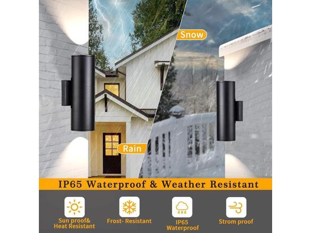 Tipace Black Modern Outdoor Porch Lights up Down Lights Exterior Cylinder Patio Light, Waterproof Exterior Wall Light Fixtures for...
