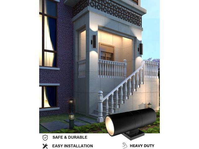 Tipace Black Modern Outdoor Porch Lights up Down Lights Exterior Cylinder Patio Light, Waterproof Exterior Wall Light Fixtures for...