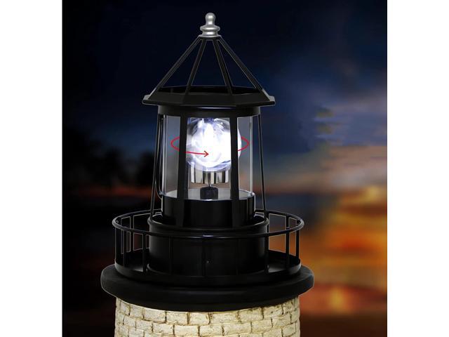 Solar Lighthouse Rotating Light - 360 Degree Light Houses Lamp For Yard, IP65 Waterproof Durable Lighthouse Lamps Towers Statue Lights For Outdoor...