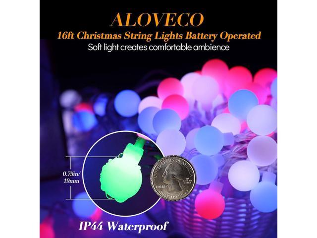 ALOVECO LED String Lights 16ft 50 LED Battery Operated String Lights Color Changing with Remote Waterproof Globe Starry Fairy Lights for Outdoor...