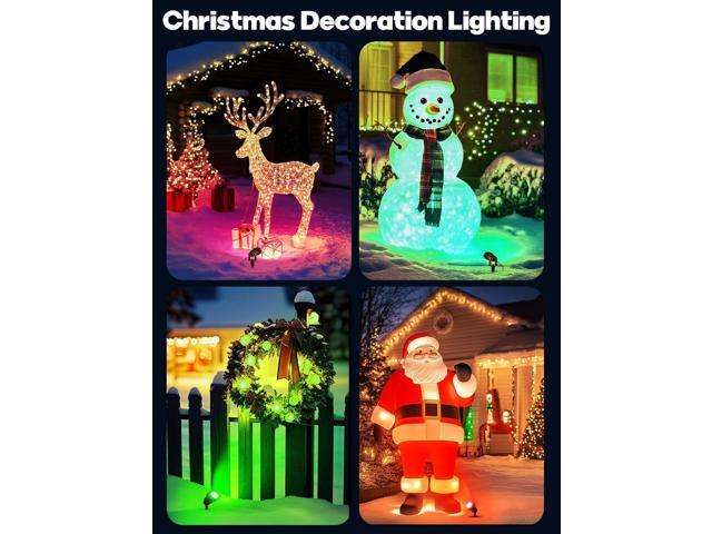 OurLeeme Lawn Flood Light Stake, 2-in-1 Waterproof Outdoor Remote controlle Landscape Lighting Spotlight Wall Light for Yard Garden Driveway...