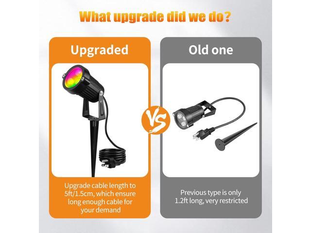 OurLeeme Lawn Flood Light Stake, 2-in-1 Waterproof Outdoor Remote controlle Landscape Lighting Spotlight Wall Light for Yard Garden Driveway...