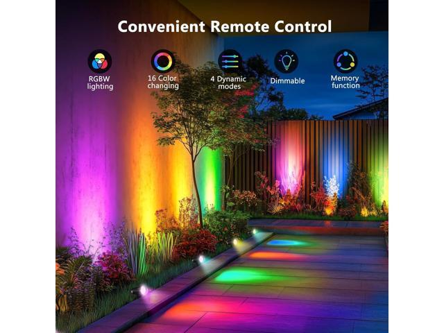 OurLeeme Lawn Flood Light Stake, 2-in-1 Waterproof Outdoor Remote controlle Landscape Lighting Spotlight Wall Light for Yard Garden Driveway...