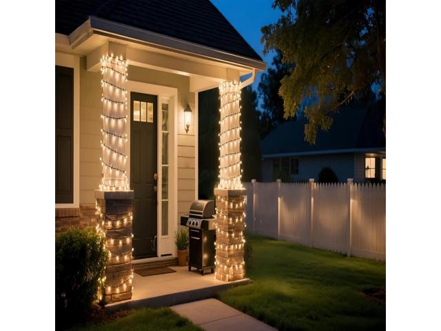 150 LED Warm White Christmas Lights, UL Certified 22# Green Wire 50 Ft, Commercial Grade Decorative Lighting String, for Indoor and Outdoor Use.