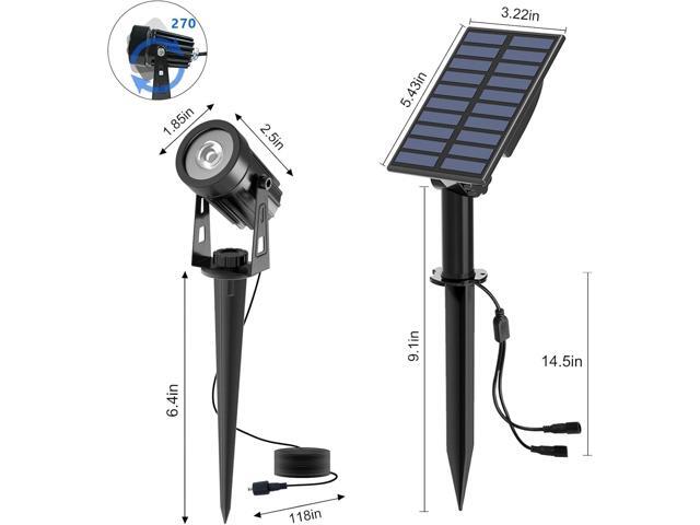 T-SUN Solar Spotlights Outdoor Waterproof, 2-in-1 Solar Landscape Spotlights LED Garden Spot Lights for Yard Tree Garden Pond Pool Area (Warm White)