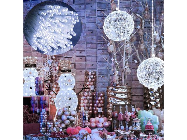 Hopolon 100LED White Christmas String Lights, 33ft Extendable Christmas Lights Outdoor Waterproof, 8 Modes LED White String Lights Indoor for Tree...