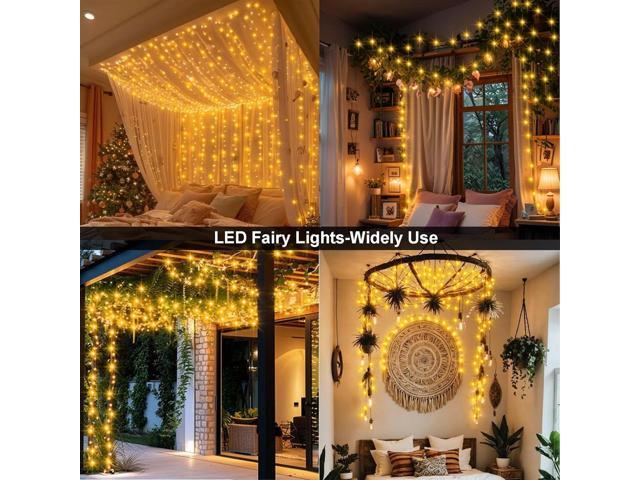 2 Pack Fairy String Lights Plug in, 33Ft 100 Micro Starry LED Twinkle Fairy Lights IP68 Full Waterproof with Remote for Bedroom Garden Christmas...