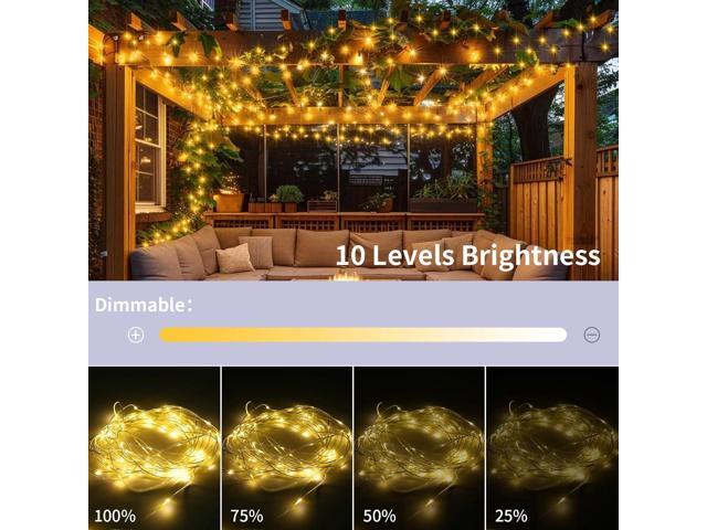 2 Pack Fairy String Lights Plug in, 33Ft 100 Micro Starry LED Twinkle Fairy Lights IP68 Full Waterproof with Remote for Bedroom Garden Christmas...