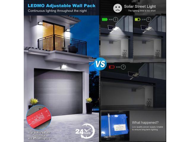ledmo Outdoor LED Flood Lights - 60W Black 360 Adjustable Head Exterior Lighting Fixture 5000K Waterproof Wall Mount Yard Lights Switch Control...